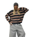 maglione girocollo riga